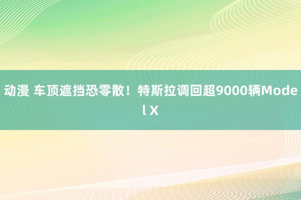 动漫 车顶遮挡恐零散！特斯拉调回超9000辆Model X