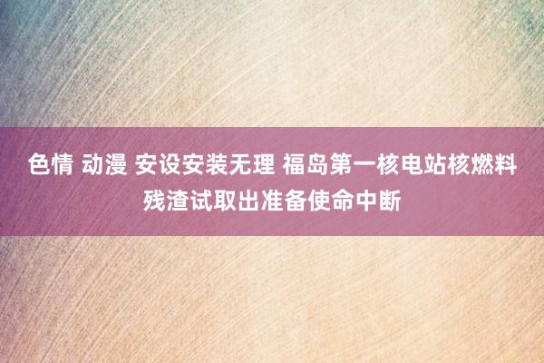 色情 动漫 安设安装无理 福岛第一核电站核燃料残渣试取出准备使命中断