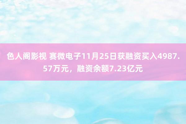 色人阁影视 赛微电子11月25日获融资买入4987.57万元，融资余额7.23亿元
