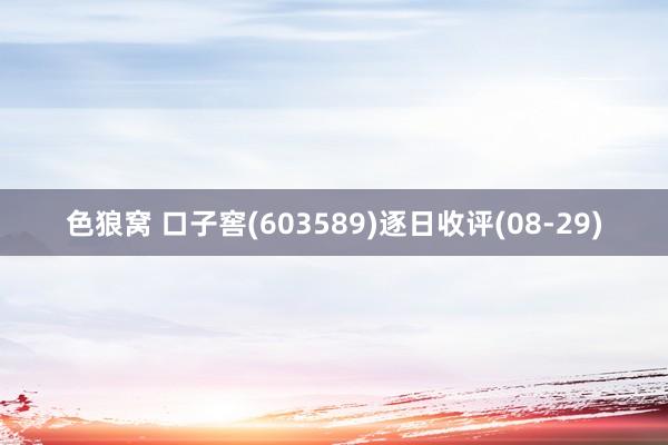 色狼窝 口子窖(603589)逐日收评(08-29)