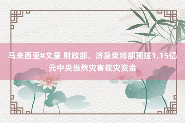 马来西亚#文爱 财政部、济急束缚部预拨1.15亿元中央当然灾害救灾资金