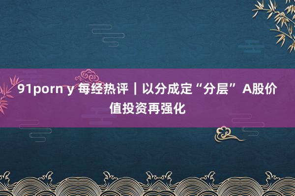 91porn y 每经热评｜以分成定“分层” A股价值投资再强化