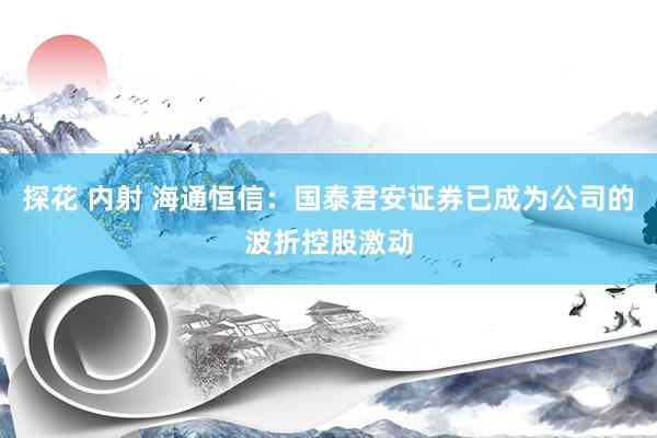 探花 内射 海通恒信：国泰君安证券已成为公司的波折控股激动